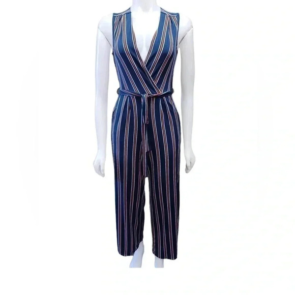 Design Lab Lord & Taylor V Neck Wide Leg Jumpsuit Size  Small - Picture 2 of 9